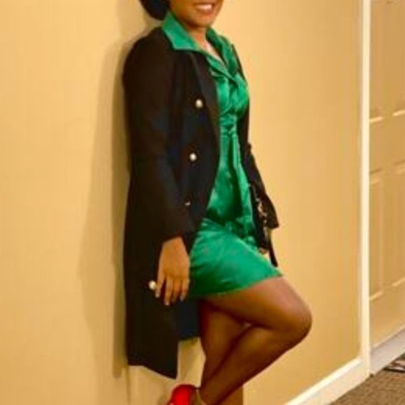 Black Button up Long Jacket Coat Shabby chic - Picture 8 of 8